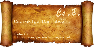 Csereklye Barnabás névjegykártya