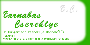 barnabas csereklye business card